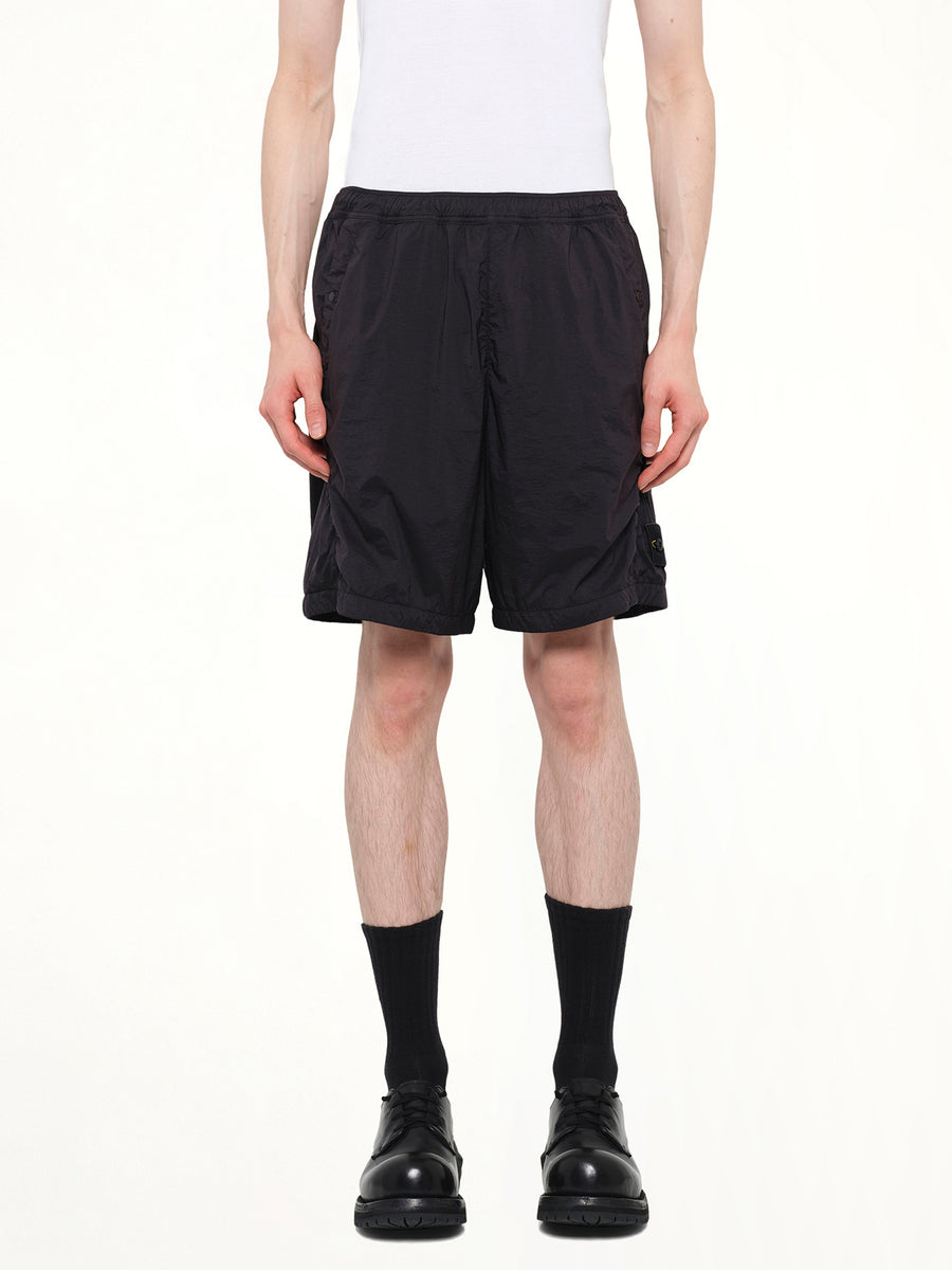 L100004 Ultra Light Nylon Stretch Shorts in Black