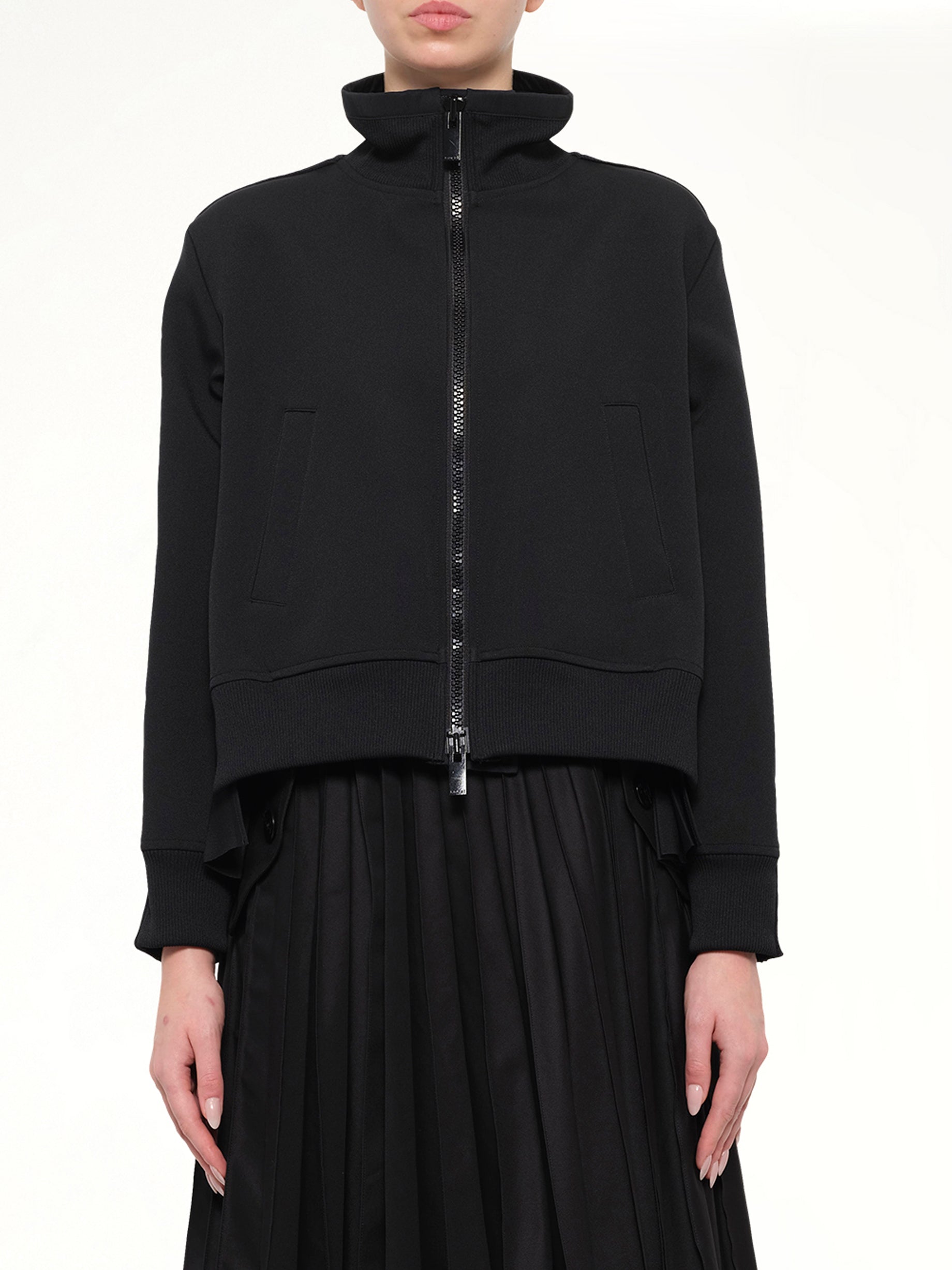 Matelasse Twill Blouson in Black