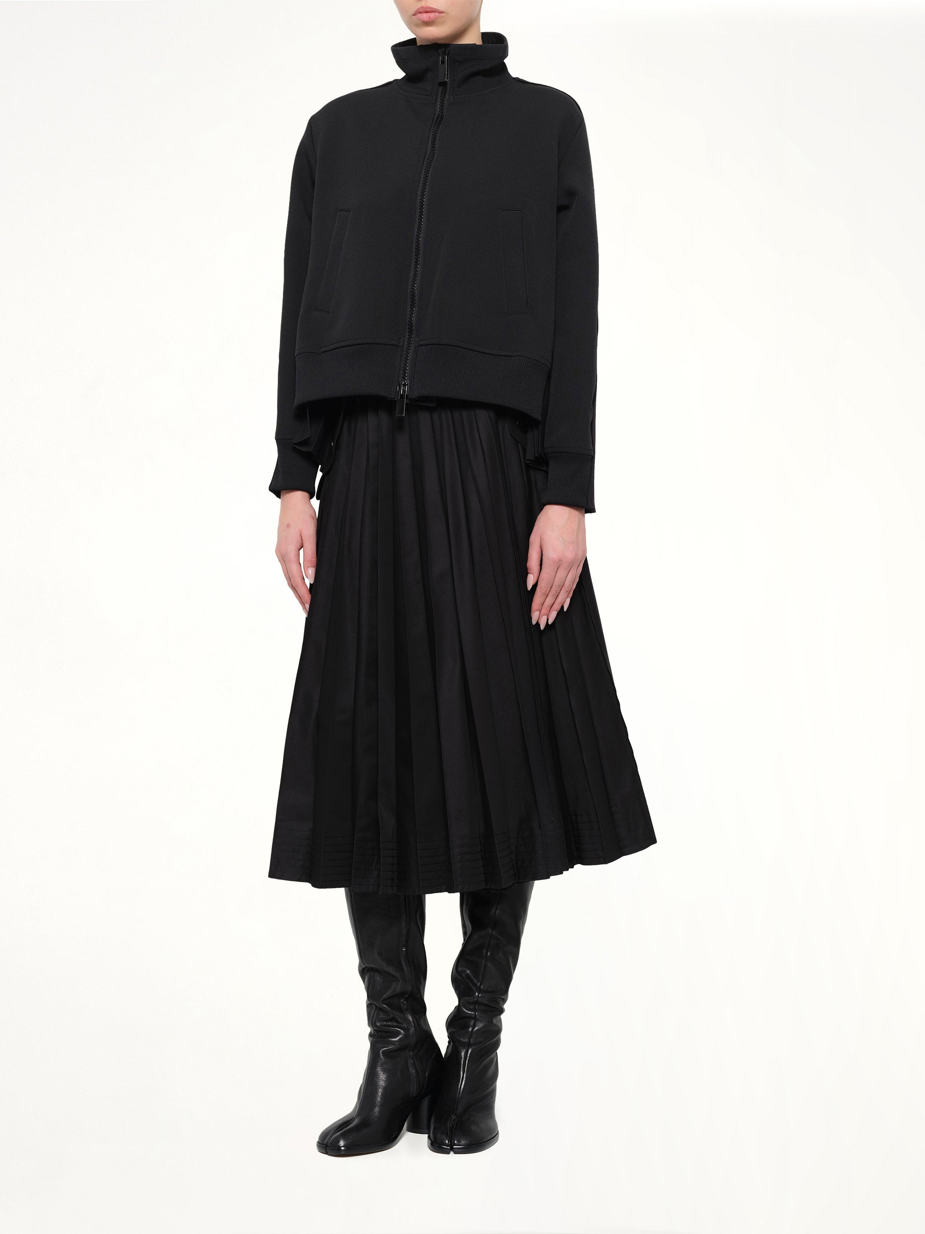 Matelasse Twill Blouson in Black