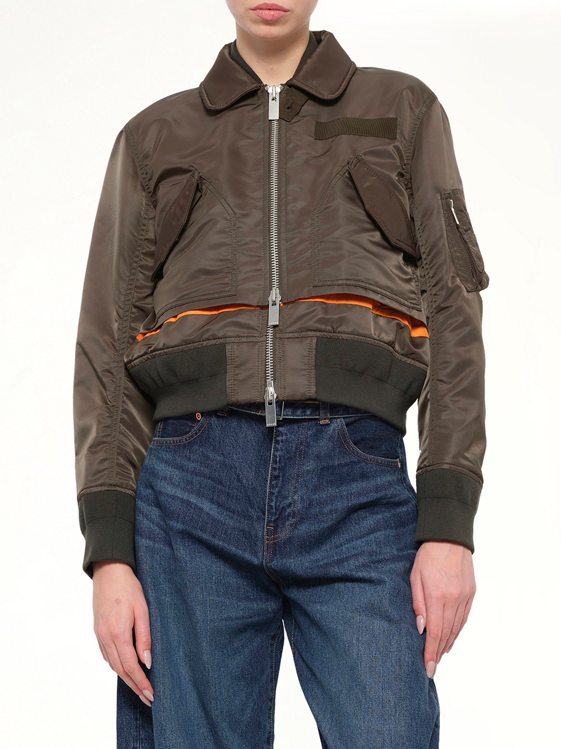 Nylon Twill Blouson in Dark Khaki