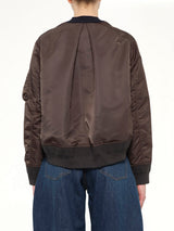 Nylon Twill x Cotton Knit Cardigan in Navy/Dark Khaki