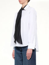 Poplin Shirt with Tie in Off White