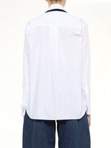 Poplin Shirt with Tie in Off White