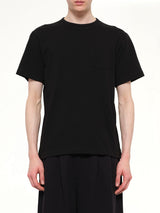 Side Zip Cotton T-Shirt in Black