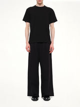 Side Zip Cotton T-Shirt in Black