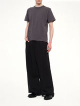 Side Zip Cotton T-Shirt in Charcoal Gray