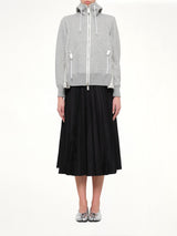 Sponge Sweat x Nylon Twill Hoodie in Light Gray