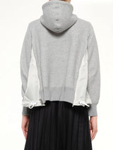 Sponge Sweat x Nylon Twill Hoodie in Light Gray