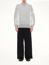 Sponge Sweat x Nylon Twill Sweatshirt in Light Gray