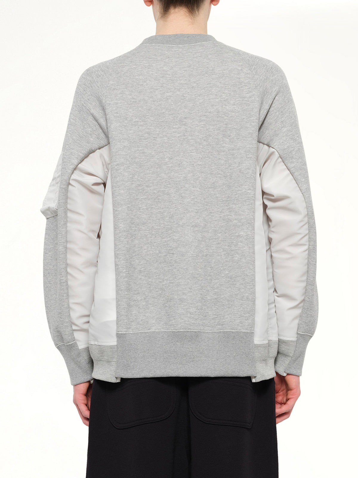 Sponge Sweat x Nylon Twill Sweatshirt in Light Gray