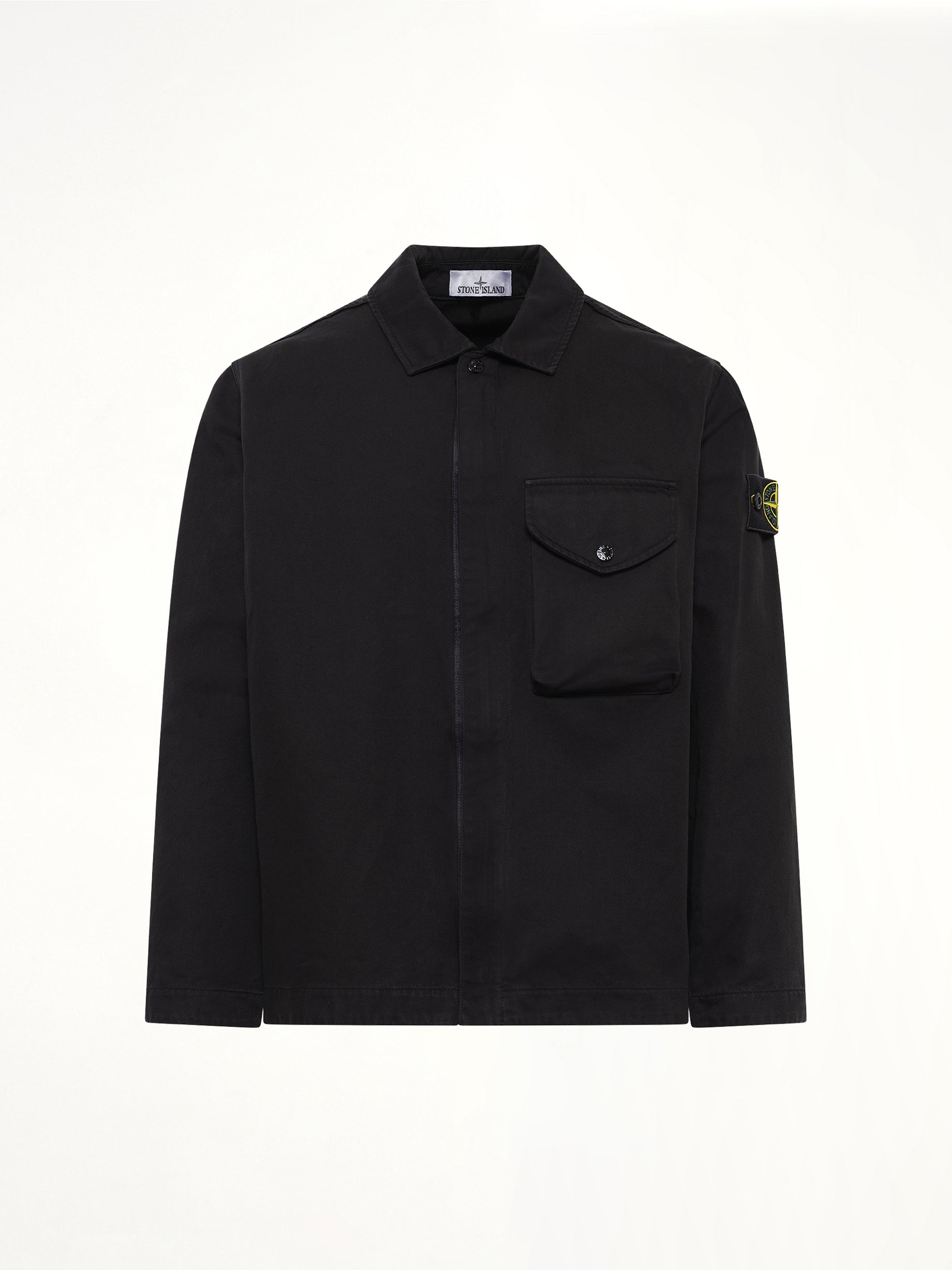 1200001 Dense Cotton Twill Shirt in Black