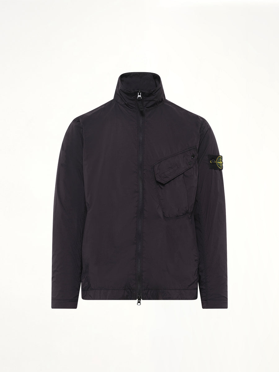 1200015 Ultra Light Nylon Stretch Zip Shirt in Black