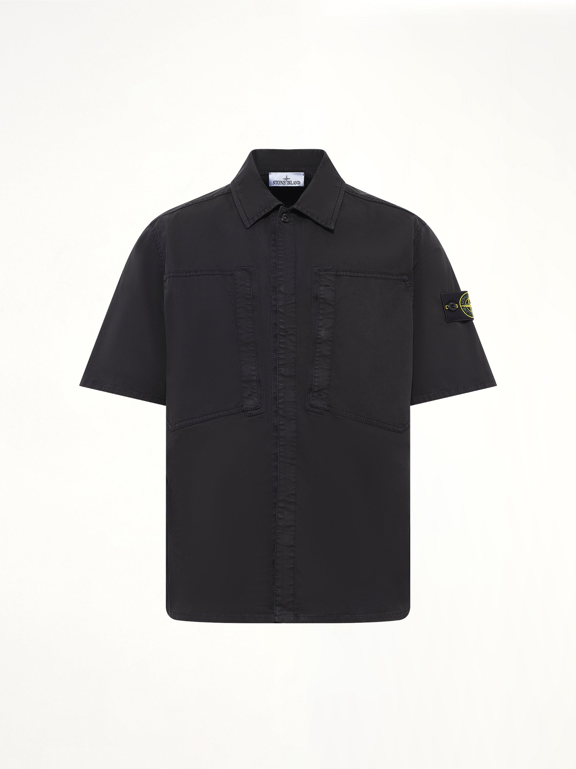 1200037 Stretch Organic Cotton SS Shirt in Black