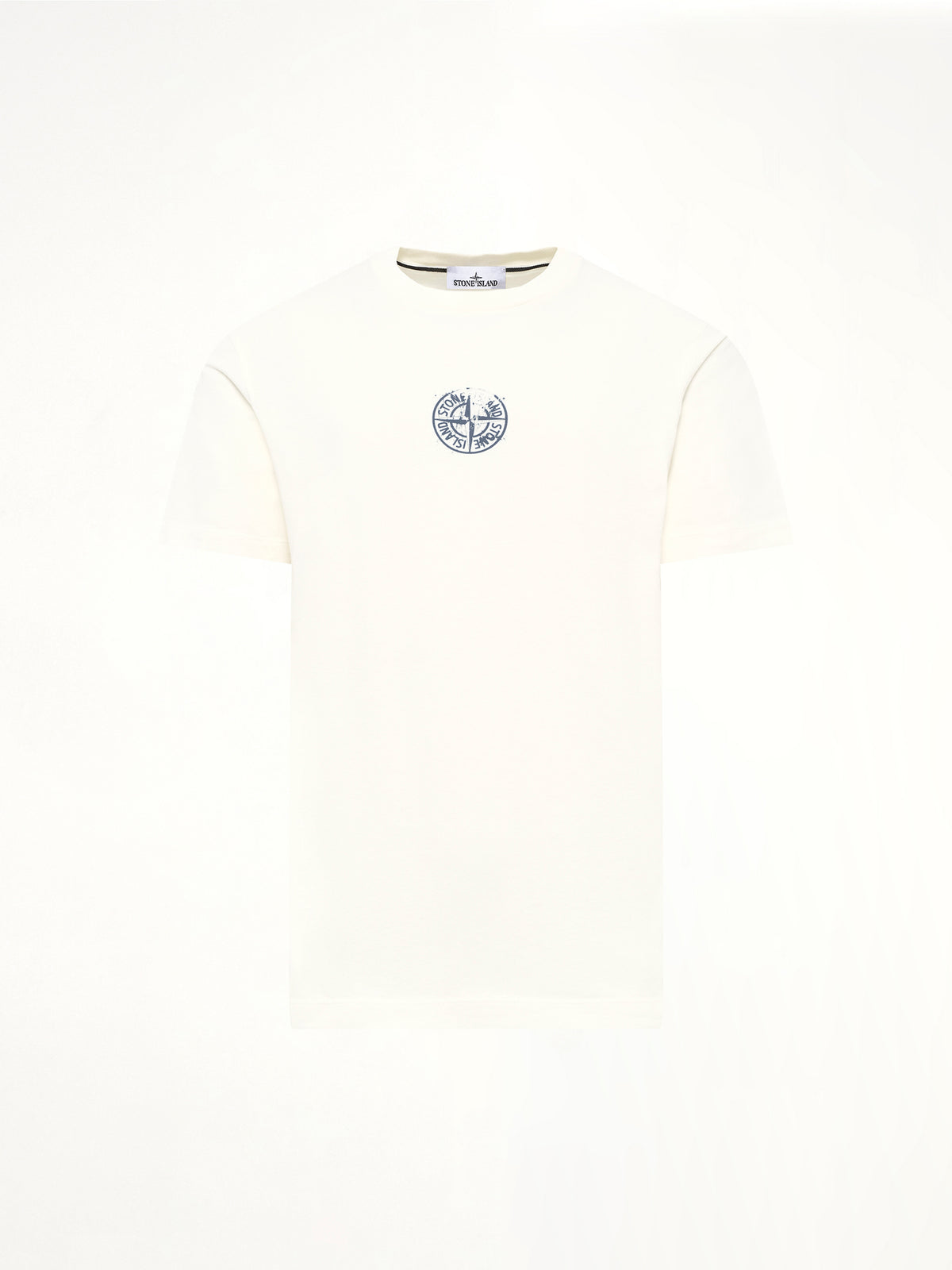 2100001 Cotton Compass Print T-Shirt in Ivory