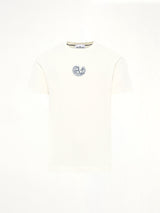 2100001 Cotton Compass Print T-Shirt in Ivory
