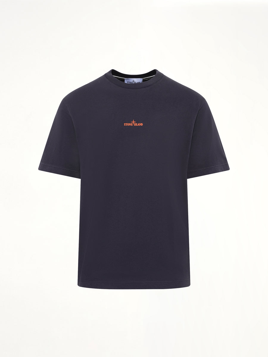 2100001 Cotton Logo T-Shirt in Blue Navy