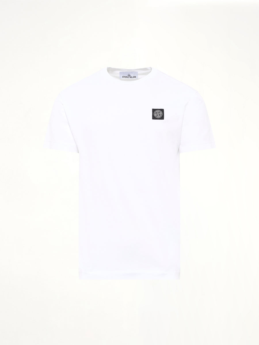 2100027 Cotton Compass Patch T-Shirt in White
