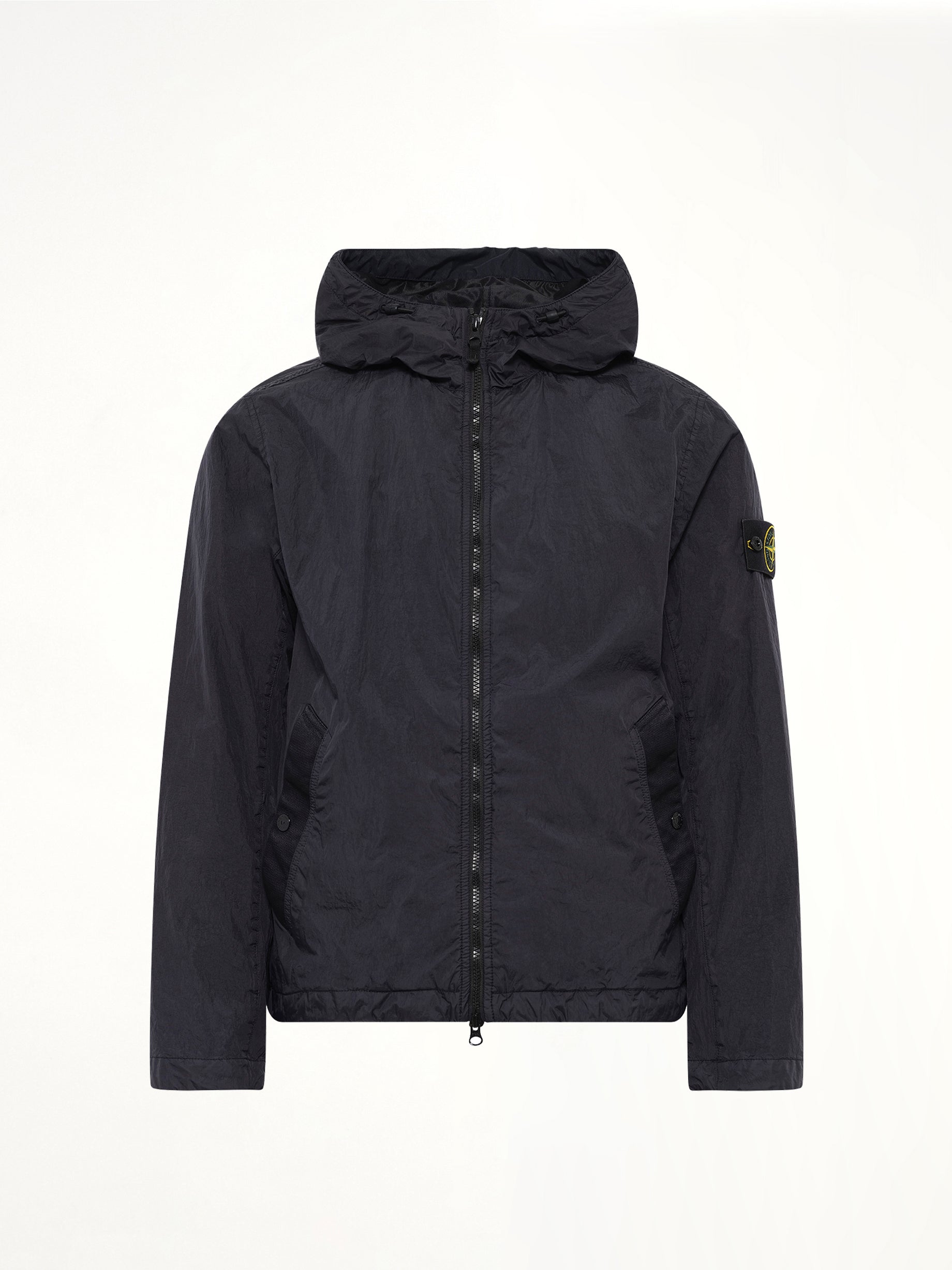 4100001 Crinkle Reps Hooded Jacket in Navy Blue