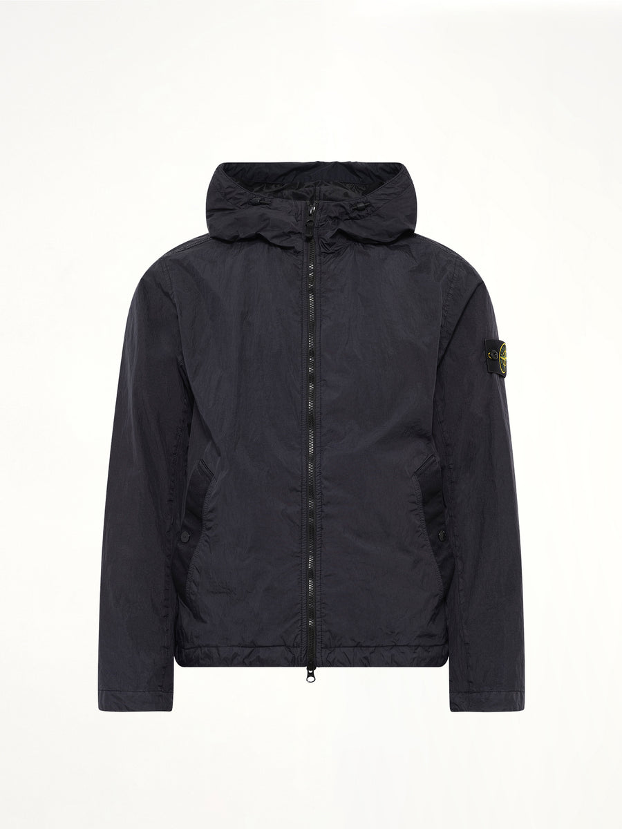 4100001 Crinkle Reps Hooded Jacket in Navy Blue
