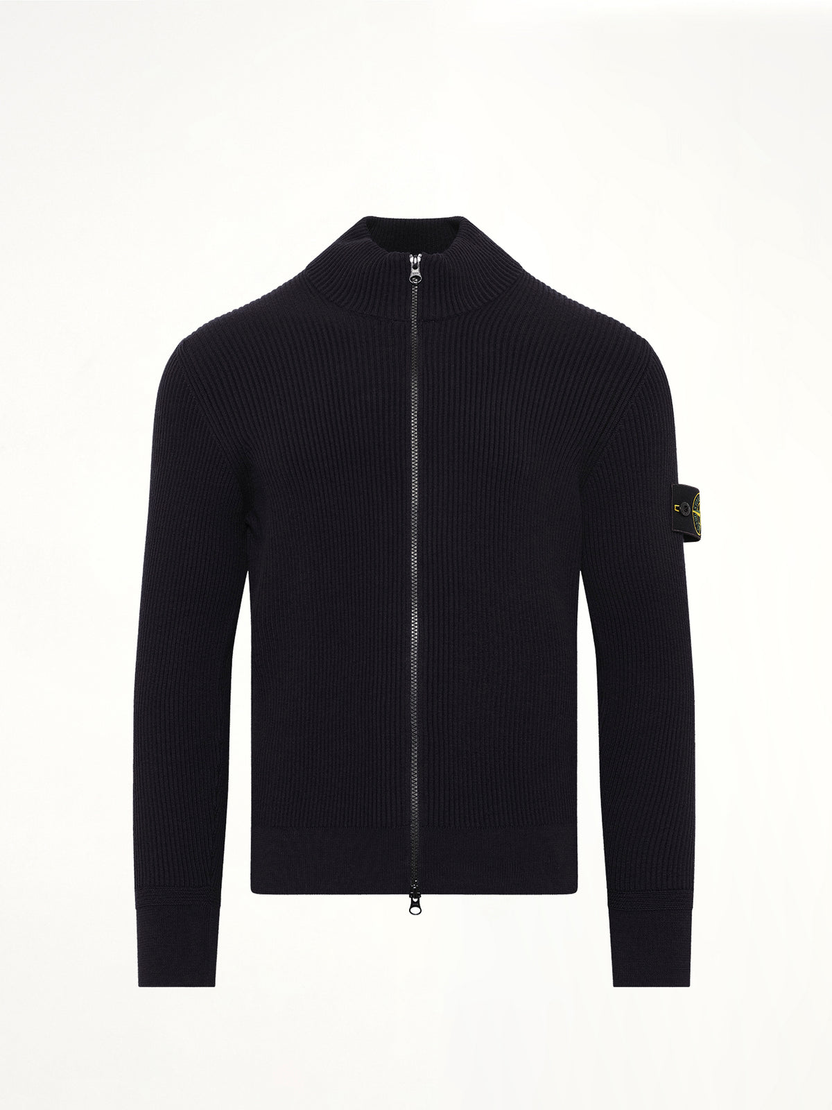 5100017 Full Rib RWS Wool Cardigan in Navy Blue
