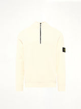 5100124 Ribbed Cotton Half-Zip Sweater in Ivory