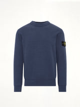 5100154 Ribbed Cotton Crewneck Sweater in Slate Blue