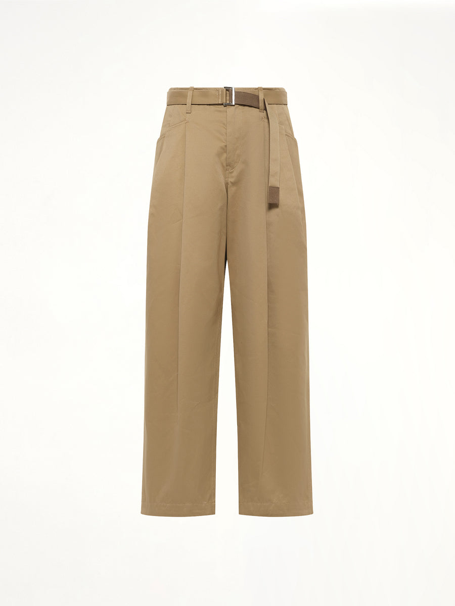 Cotton Chino Pants in Dark Beige