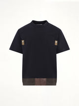 Cotton Jersey T-Shirt in Navy/Dark Khaki