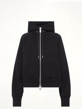 Cotton Jersey Zip Hoodie in Black