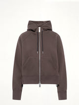 Cotton Jersey Zip Hoodie in Khaki
