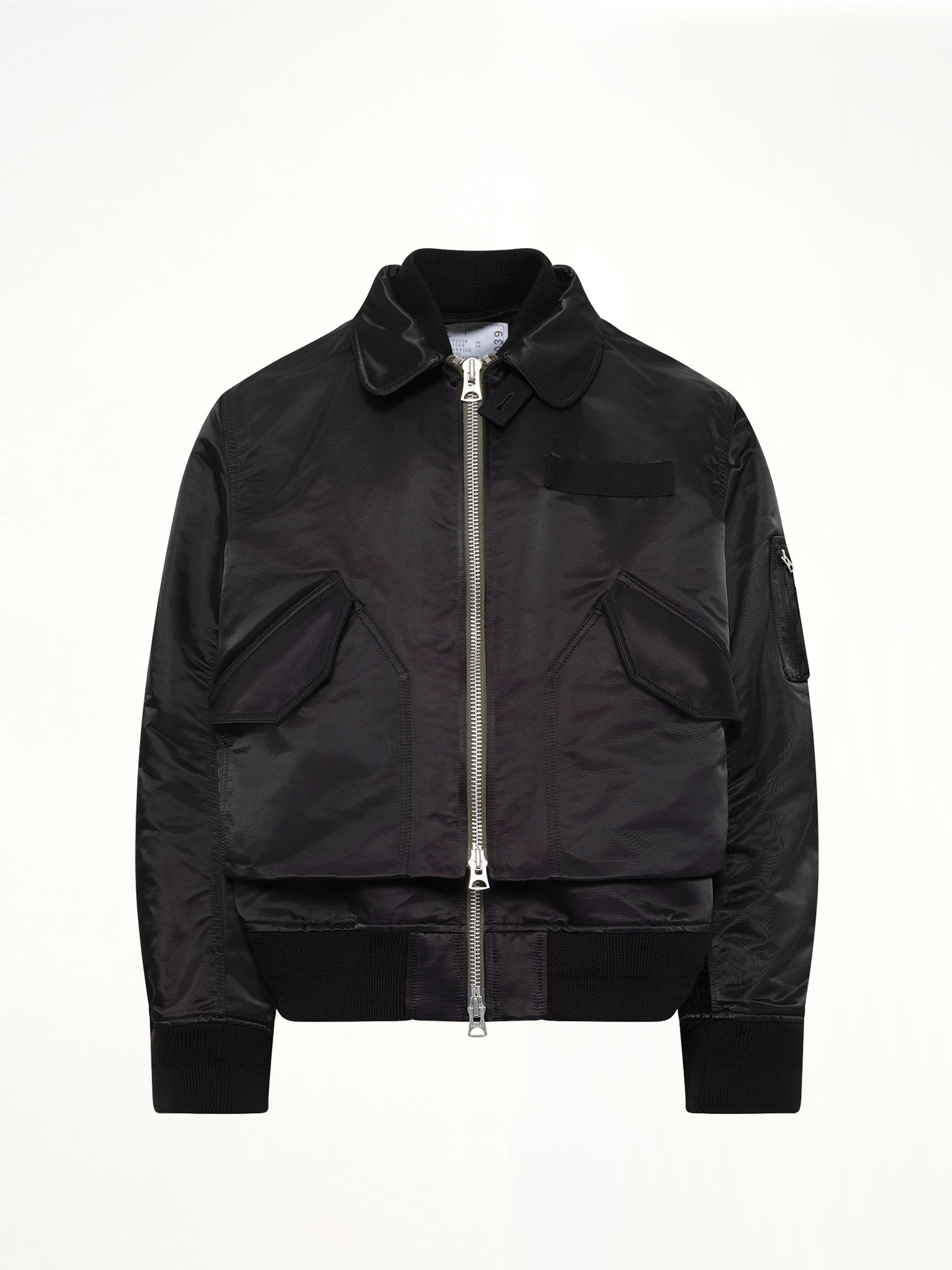 Cotton Nylon Twill Blouson in Black