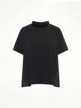 Cotton Poplin x Cotton Jersey T-Shirt in Black