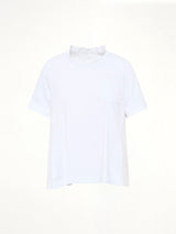 Cotton Poplin x Cotton Jersey T-Shirt in White