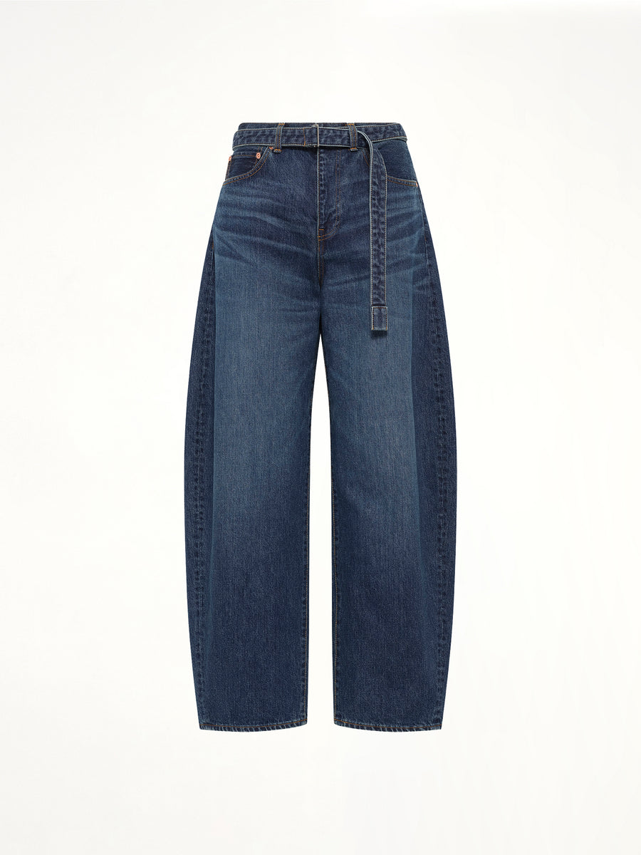 Barrel Denim Pants in Blue