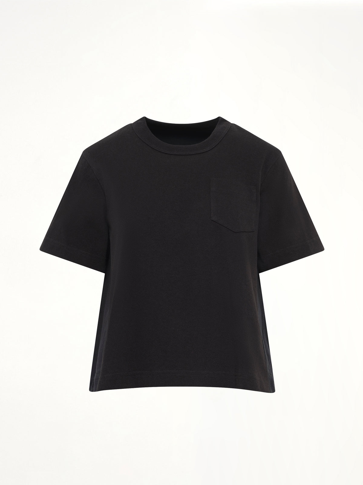 Denim x Cotton Jersey T-Shirt in Black
