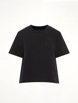 Denim x Cotton Jersey T-Shirt in Black