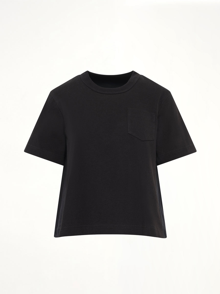 Denim x Cotton Jersey T-Shirt in Black