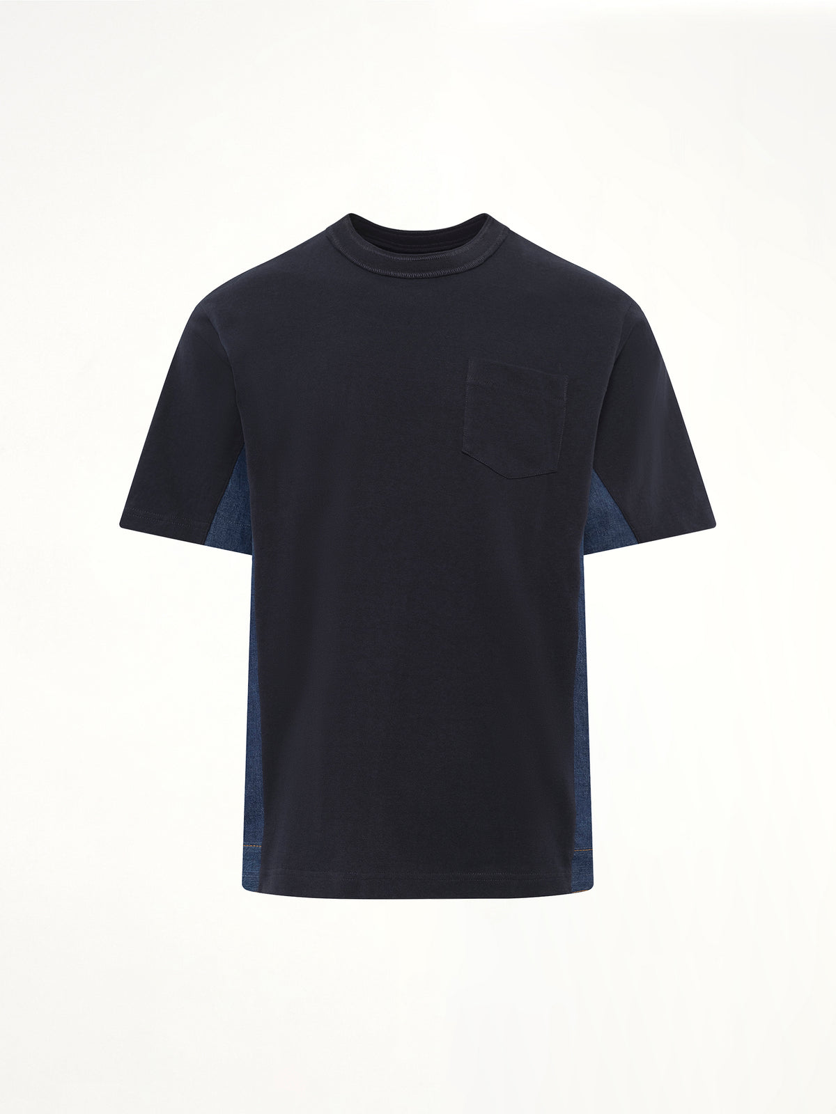 Denim x Cotton Jersey T-Shirt in Navy/Blue