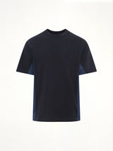 Denim x Cotton Jersey T-Shirt in Navy/Blue