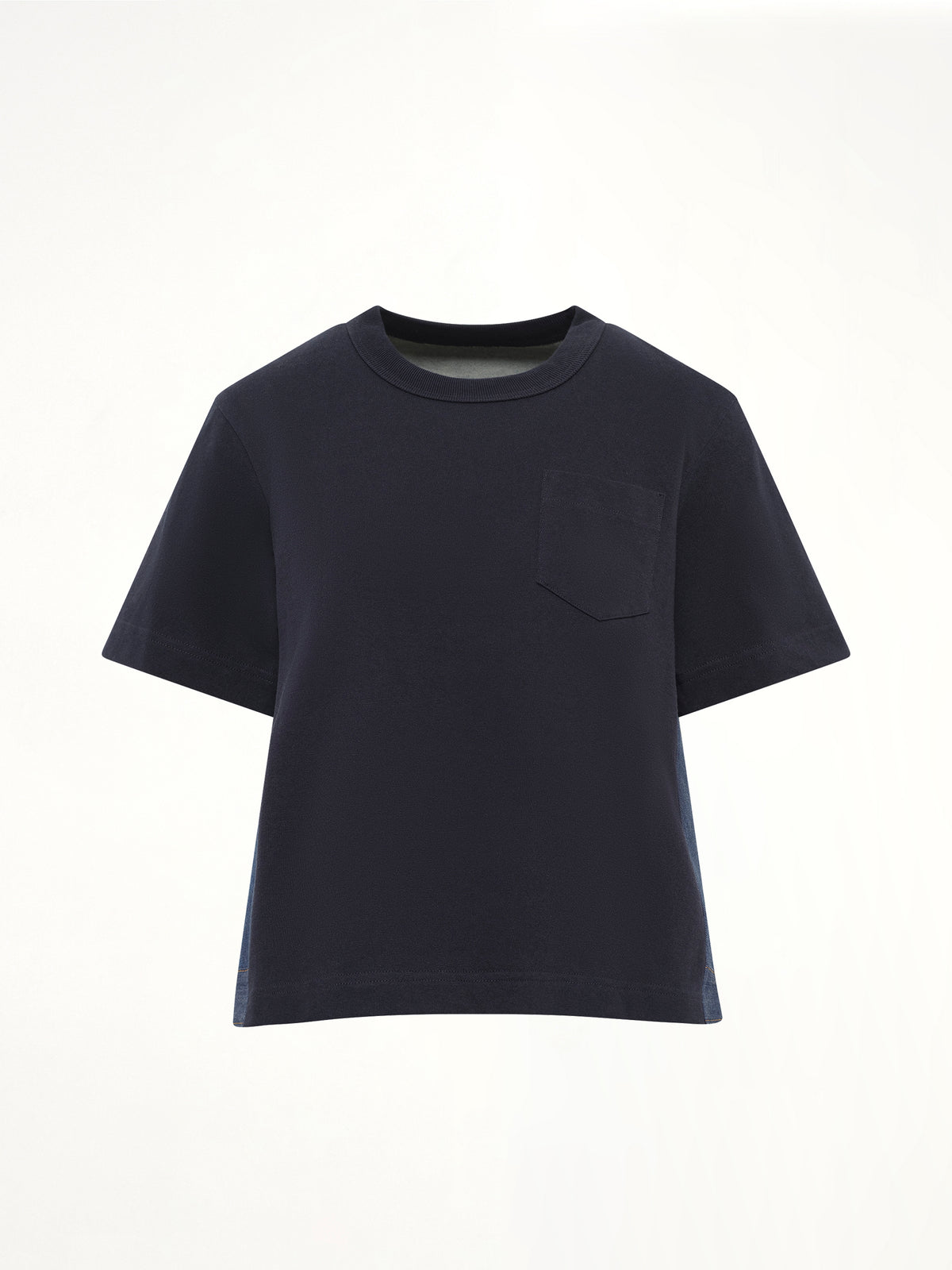 Denim x Cotton Jersey T-Shirt in Navy/Blue