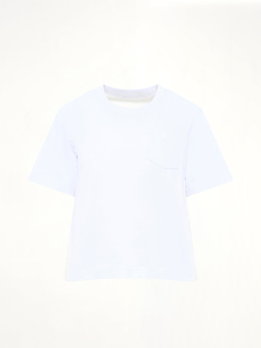 Denim x Cotton Jersey T-Shirt in White/Off White