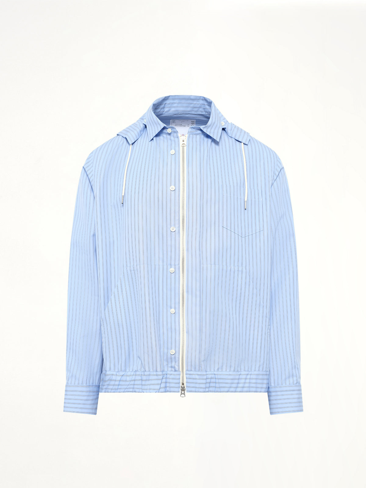 Poplin Hoodie in Light Blue Stripe