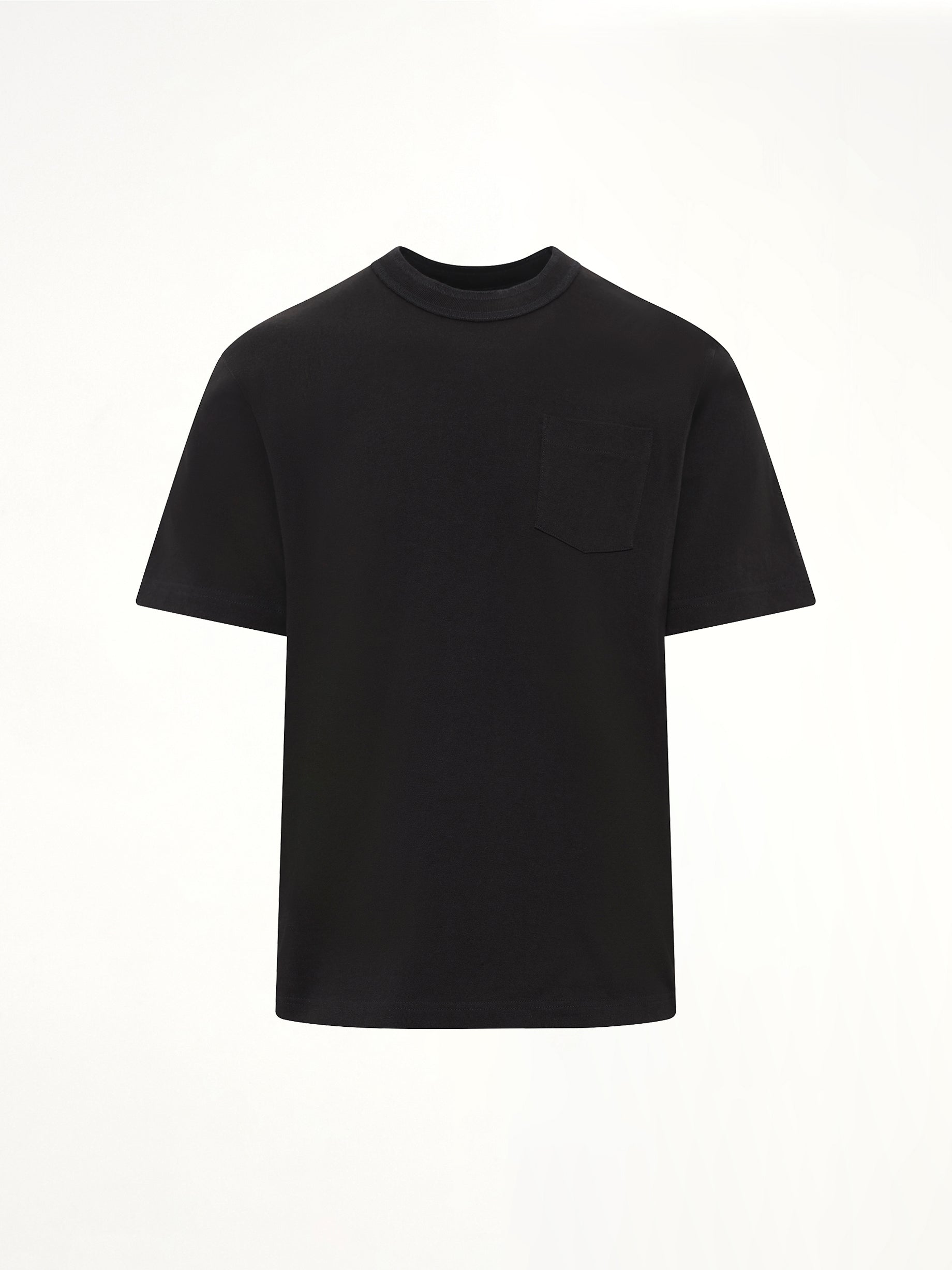 Side Zip Cotton T-Shirt in Black