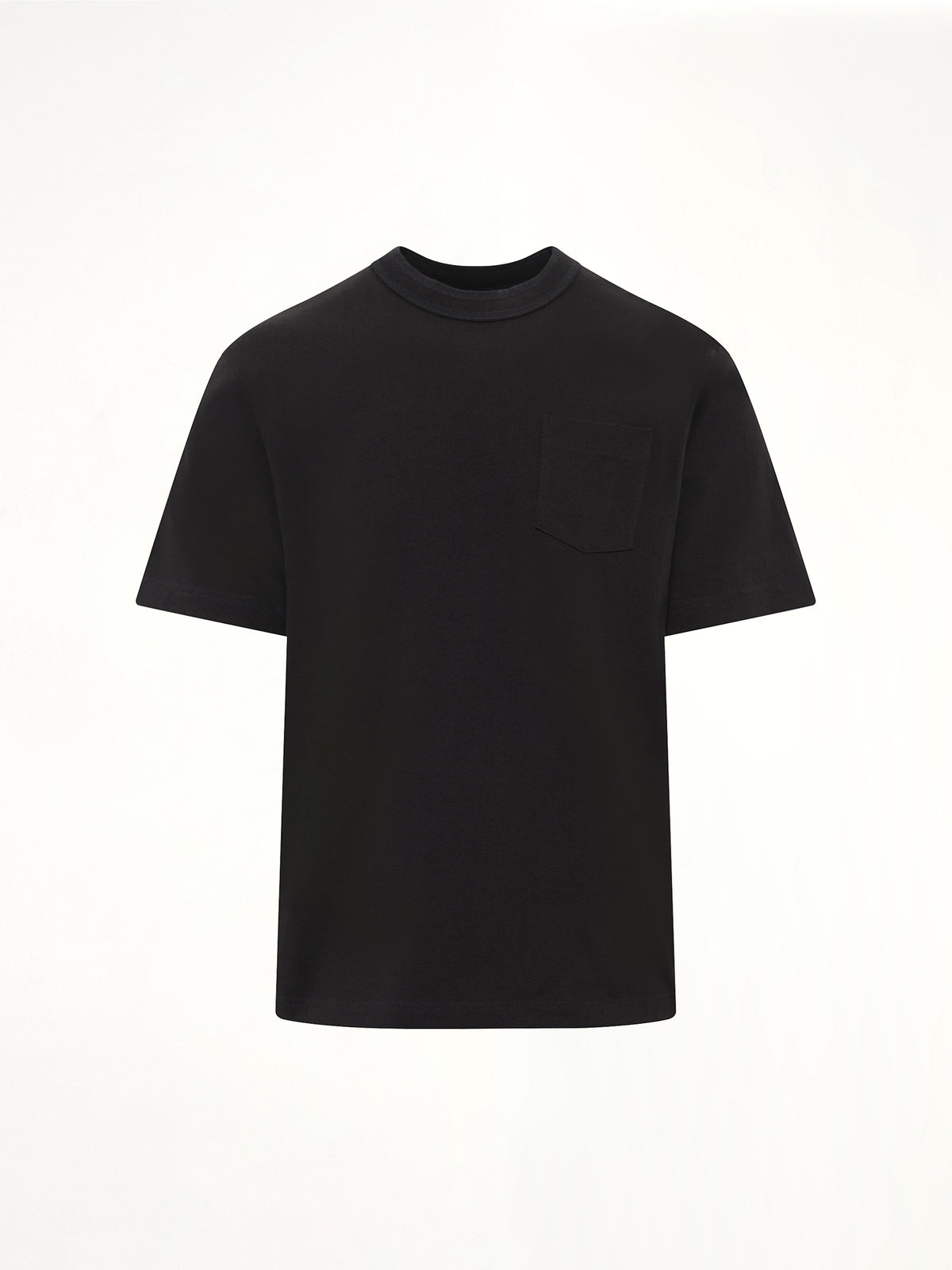 Side Zip Cotton T-Shirt in Black