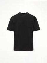 Side Zip Cotton T-Shirt in Black
