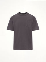 Side Zip Cotton T-Shirt in Charcoal Gray