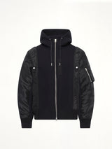 Sponge Sweat x Nylon Twill Hoodie in Black