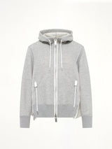 Sponge Sweat x Nylon Twill Hoodie in Light Gray