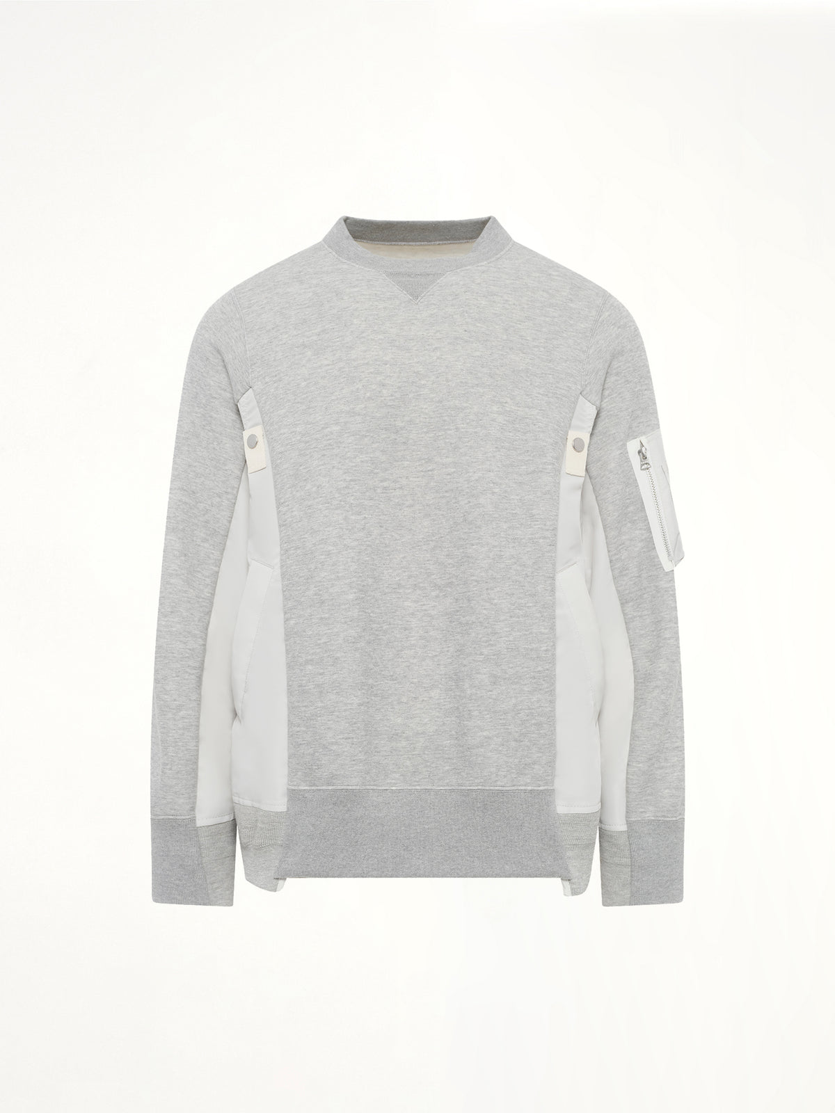 Sponge Sweat x Nylon Twill Sweatshirt in Light Gray