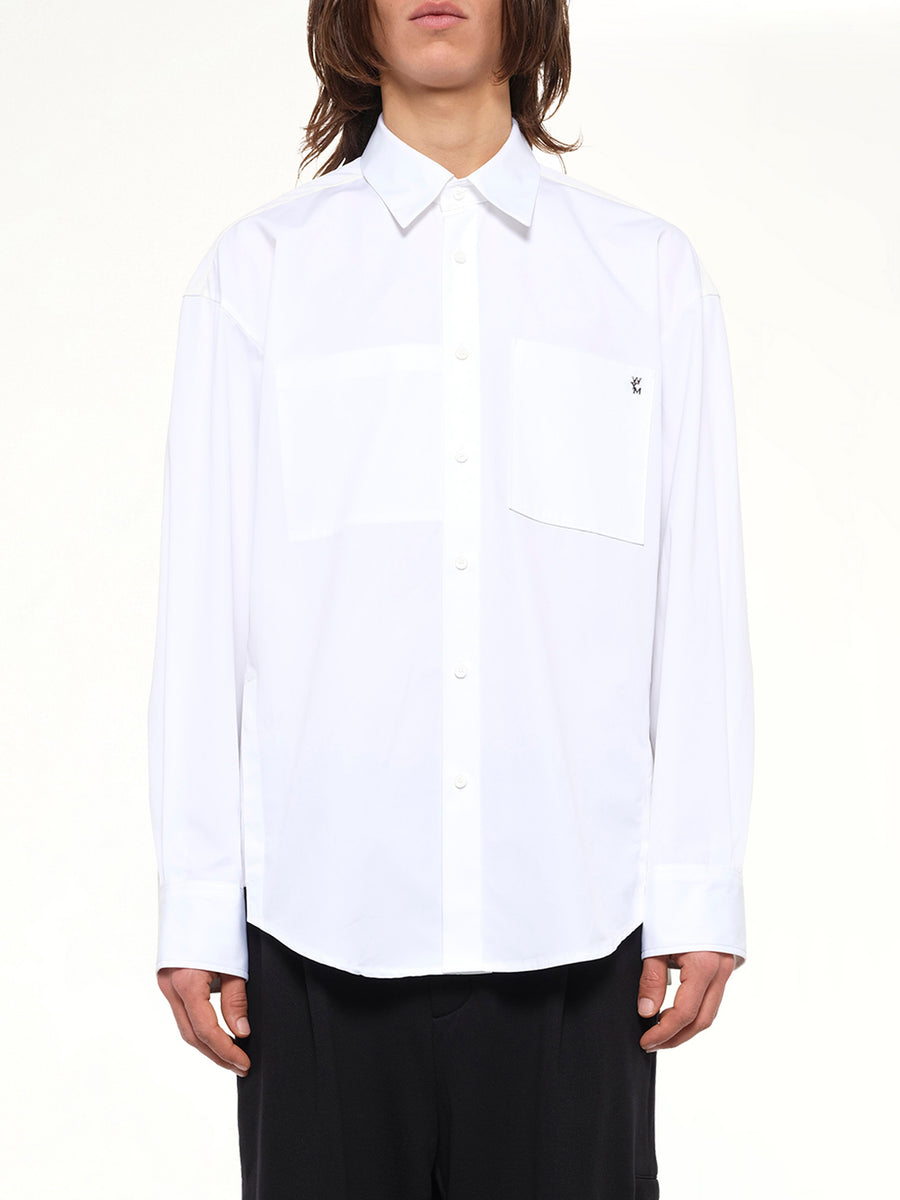 2 Pocket LS Shirt in White
